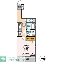 フォートエムズ 1Kの間取図画像