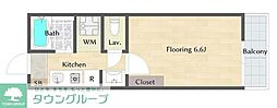 AmericanLiberty鷺宮 1Kの間取図画像