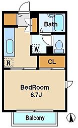 アレグリアス 1Kの間取図画像