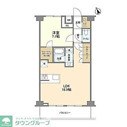 crealpremier明大前 1LDKの間取図画像