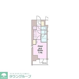 リージア曙橋 1Kの間取図画像