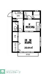 ＣＡＳＡ早宮 1階1Kの間取り