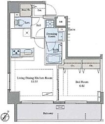 ラグゼナ平和台 3階1LDKの間取り