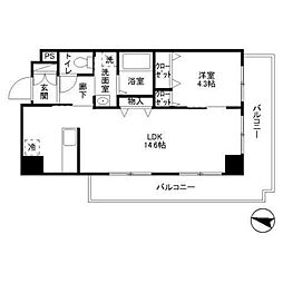 プレミールコート 1LDKの間取図画像
