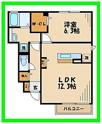 プルミエール砧2丁目 1LDKの間取図画像