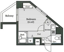 ガラ・シティ高田馬場 1Kの間取図画像