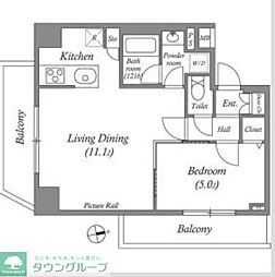 ルクレ上北沢ルネサンスコート 1LDKの間取図画像