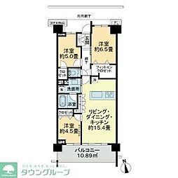 プラウド世田谷砧ガーデンテラス 3LDKの間取図画像