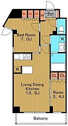レジディア杉並方南町 2LDKの間取図画像