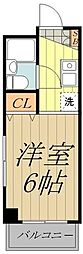 パルハウス 1Kの間取図画像