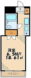 日神パレステージ代田橋 1Kの間取図画像