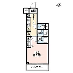 プレール・ドゥーク小竹向原 1Kの間取図画像