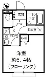 エテルノ弥生 1Kの間取図画像