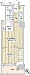 ユニゾンタワー東中野 1LDKの間取図画像