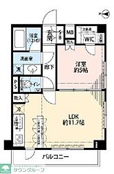 プレール・ドゥーク中野坂上 1LDKの間取図画像
