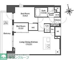 バウスステージ中野 2LDKの間取図画像