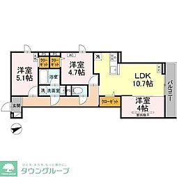 セレスティア清水 3LDKの間取図画像
