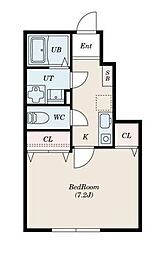PLATINUMFORME東中野 1Kの間取図画像