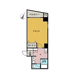 グランファミリア 1Kの間取図画像