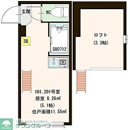 Stage大和町 ワンルームの間取図画像