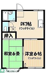 メゾンドノール 2DKの間取図画像