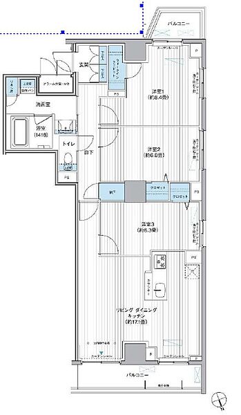 栖-すみか-浅草蔵前 1303｜東京都台東区駒形１丁目(賃貸マンション3LDK・13階・88.20㎡)の写真 その2