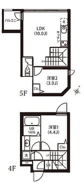 レピュア神楽坂駅前レジデンス 401｜東京都新宿区細工町(賃貸マンション2LDK・4階・48.69㎡)の写真 その2