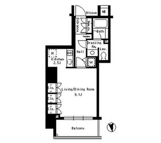 パークアクシス神楽坂ステージ 202｜東京都新宿区水道町(賃貸マンション1K・2階・34.67㎡)の写真 その2