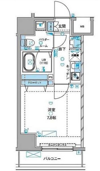 ジェノヴィア浅草IIIグリーンヴェール 804｜東京都台東区千束３丁目(賃貸マンション1K・8階・25.73㎡)の写真 その2