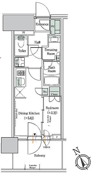 ＯＮＥ　ＲＯＯＦ　ＲＥＳＩＤＥＮＣＥ　ＮＩＳＨＩＮＩＰＰＯＲ 805｜東京都荒川区西日暮里５丁目(賃貸マンション1DK・8階・25.90㎡)の写真 その2