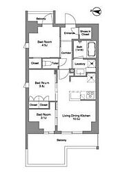 BPRレジデンス東日暮里 6階3LDKの間取り