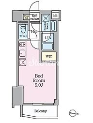 ハイズ三ノ輪II 2階ワンルームの間取り