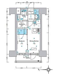 ルフォンプログレ浅草入谷 1DKの間取図画像