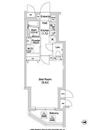 コンフォリア上野入谷 1Kの間取図画像