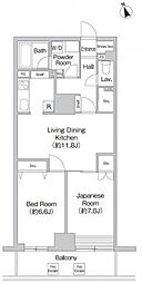 プライムアーバン町屋サウスコート 2LDKの間取図画像
