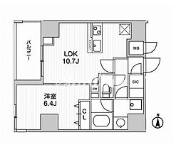 ウィーブベース上野ノース 1LDKの間取図画像