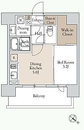 グランカーサ三ノ輪3 1DKの間取図画像