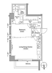 ザ・パークハビオ根岸三丁目 1LDKの間取図画像