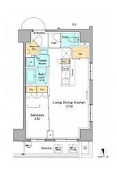 プラウドフラット浅草 1LDKの間取図画像
