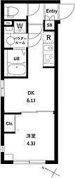 コンポジット千駄木ヒルトップ 1DKの間取図画像