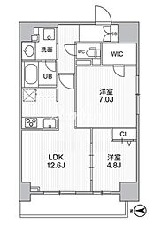 THEパームス熊野前 2LDKの間取図画像