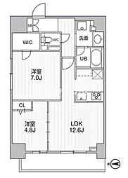 THEパームス熊野前 2LDKの間取図画像