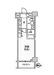 ジェノヴィア三ノ輪スカイガーデン 1Kの間取図画像