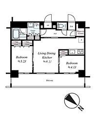 アルコバレーノ三ノ輪(ARCOBALENO MINOWA) 2LDKの間取図画像