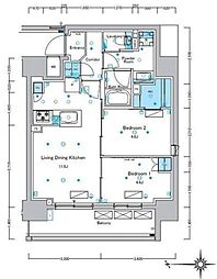 ルフォンプログレ浅草入谷 2LDKの間取図画像