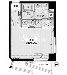レアシス西日暮里 ワンルームの間取図画像