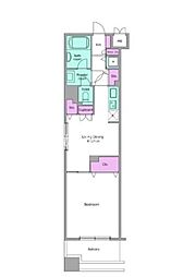 レジディア上野池之端 1LDKの間取図画像