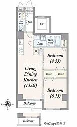 ALPHACOURT町屋 2LDKの間取図画像