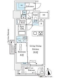 シーズンフラッツ浅草六丁目 1LDKの間取図画像