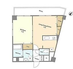 リテラス町屋 1LDKの間取図画像